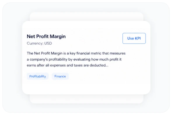 A predefined Net Profit Margin KPI