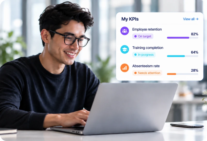 An employee reviewing their own KPIs