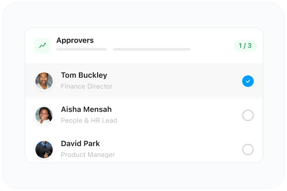 Approvers assigned to an objective